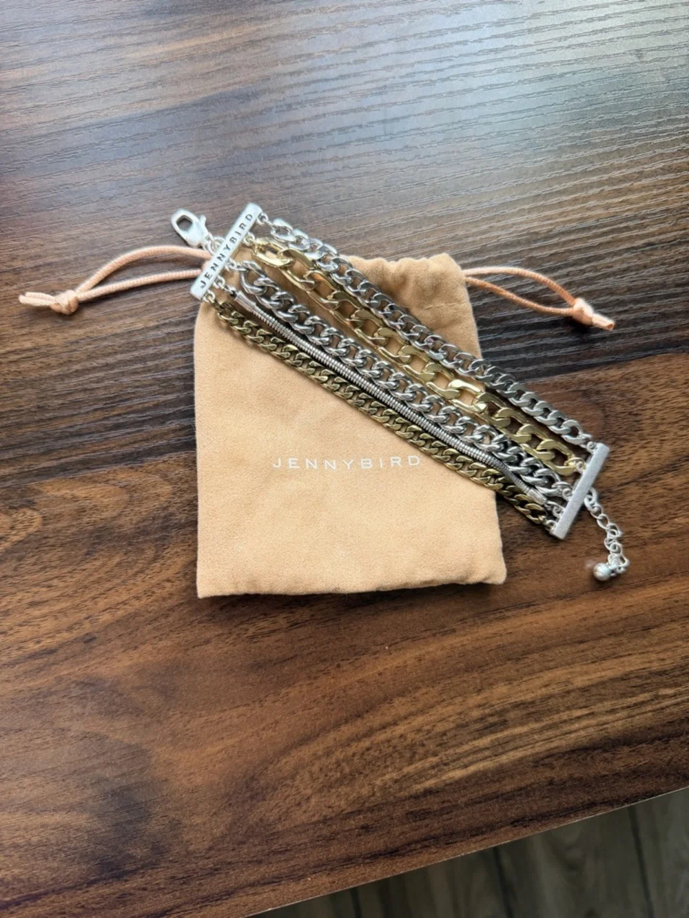 Jenny Bird Mixed Metal Chain Bracelet with  Toiletry Pouch - Picture 2 of 3